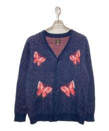 Needles×FREAK'S STORE（ニードルズ×フリークスストア）の古着「別注モヘヤカーディガン パピヨン」｜ネイビー