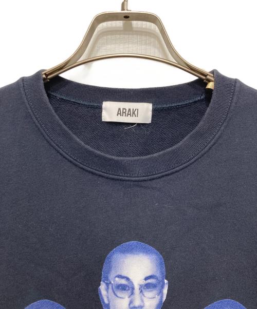 Araki Yuu（アラキユウ）Araki Yuu (アラキユウ) 顔プリントスウェット ネイビー サイズ:記載なしの古着・服飾アイテム