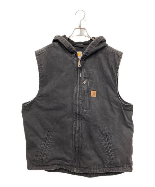 CarHartt（カーハート）CarHartt (カーハート) ダックフーディーベスト ブラック サイズ:XLの古着・服飾アイテム