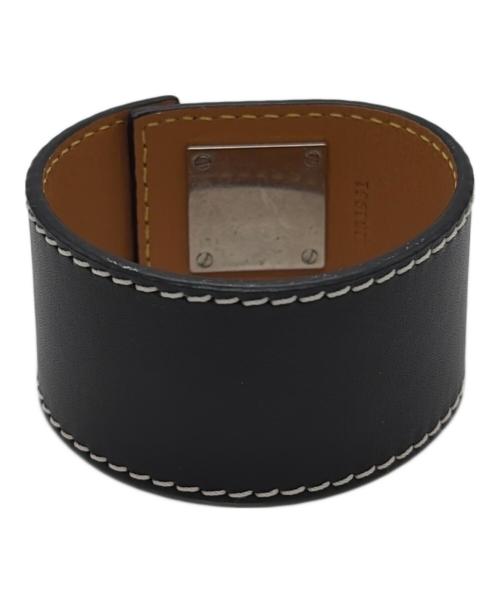 LOEWE（ロエベ）LOEWE (ロエベ) アナグラムメタルプレート レザーブレスレットの古着・服飾アイテム