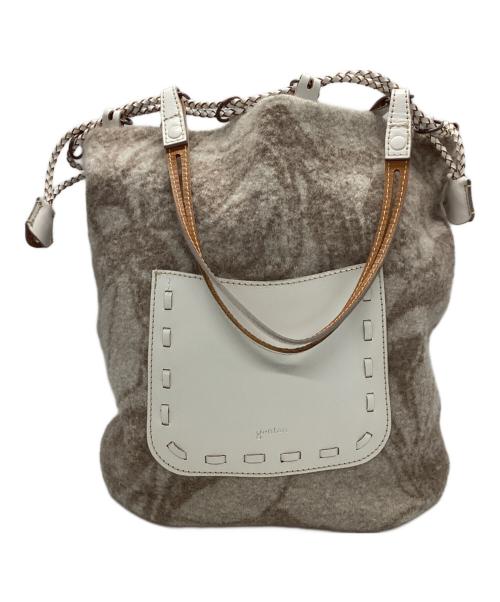 genten（ゲンテン）genten (ゲンテン) ウールトートバッグ ブラウン×ホワイト サイズ:なしの古着・服飾アイテム