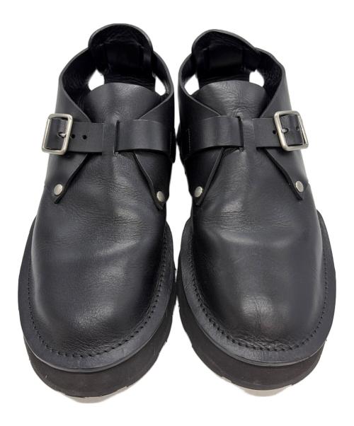 JIL SANDER（ジルサンダー）JIL SANDER (ジルサンダー) レザーモンクストラップシューズ ブラック サイズ:44の古着・服飾アイテム