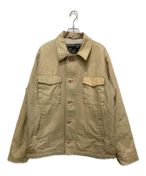 stussy（ステューシー）stussy (ステューシー) 裏ボアミリタリージャケット ベージュ サイズ:Lの古着・服飾アイテム