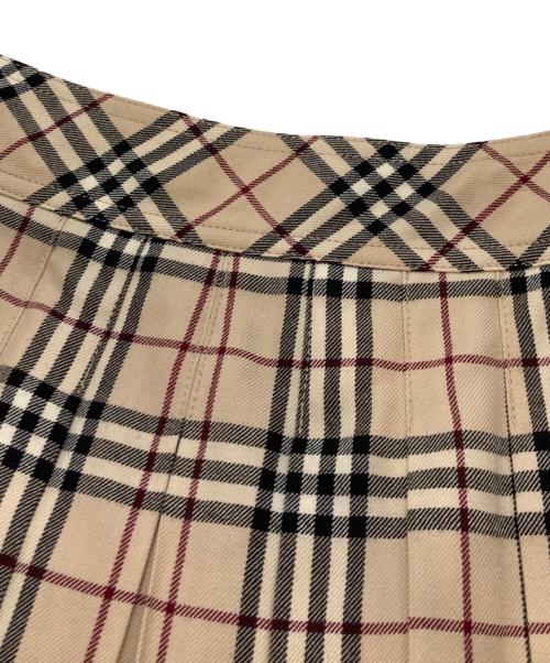BURBERRY BLUE LABEL（バーバリー ブルー レーベル）BURBERRY BLUE LABEL (バーバリー ブルー レーベル) ウールチェック巻きミニスカート ブラウン サイズ:38の古着・服飾アイテム