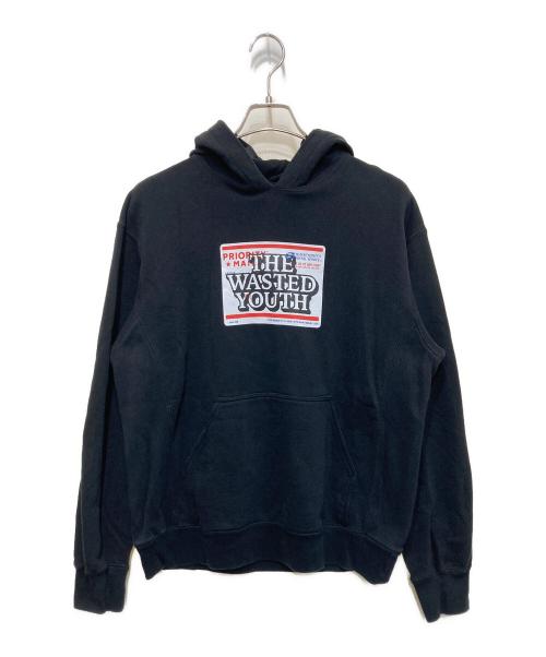 BlackEyePatch（ブラックアイパッチ）BlackEyePatch (ブラックアイパッチ) Wasted Youth (ウェイステッドユース) プルオーバーパーカー ブラック サイズ:Ｍの古着・服飾アイテム