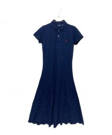 POLO RALPH LAUREN（ポロ・ラルフローレン）の古着「半袖ポロシャツワンピース」｜ネイビー