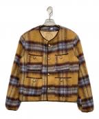 nanostudioナノスタジオ）の古着「ノーカラージャケット」｜ブラウン