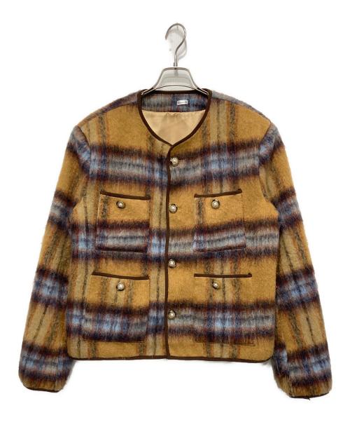 nanostudio（ナノスタジオ）nanostudio (ナノスタジオ) ノーカラージャケット ブラウン サイズ:FREEの古着・服飾アイテム