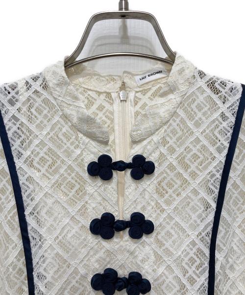 Lily Brown（リリーブラウン）Lily Brown (リリーブラウン) オリエンタルレースチャイナワンピース ホワイトの古着・服飾アイテム