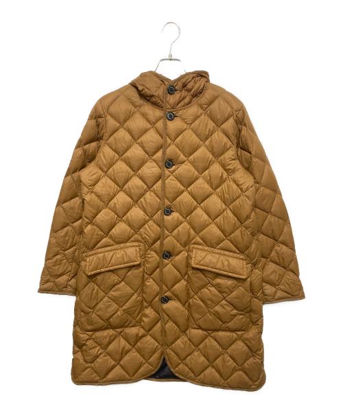 Gymphlex（ジムフレックス）Gymphlex (ジムフレックス) フード付き ハンドキルト ダウンコート ブラウン サイズ:14の古着・服飾アイテム