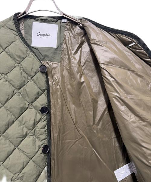 Gymphlex（ジムフレックス）Gymphlex (ジムフレックス) キルトダウン ノーカラージャケット グリーン サイズ:14の古着・服飾アイテム
