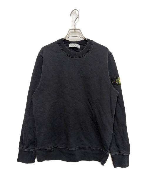 STONE ISLAND（ストーンアイランド）STONE ISLAND (ストーンアイランド) ロゴパッチクルーネックスウェット ブラック サイズ:Ｍの古着・服飾アイテム