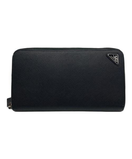PRADA（プラダ）PRADA (プラダ) ラウンドファスナー財布 ブラックの古着・服飾アイテム