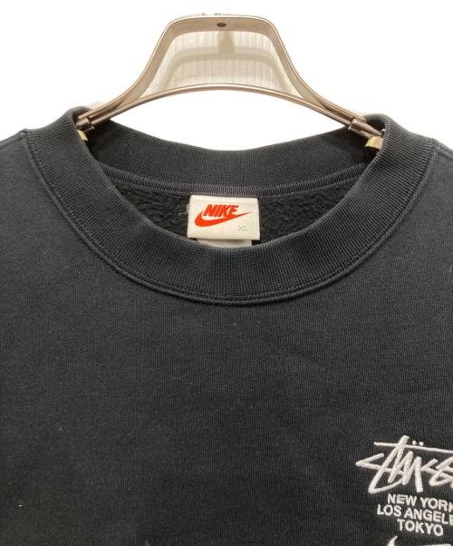 NIKE（ナイキ）NIKE (ナイキ) stussy (ステューシー) コラボロゴ刺繍スウェット ブラック サイズ:XLの古着・服飾アイテム