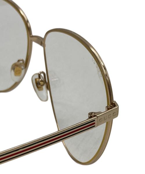 GUCCI（グッチ）GUCCI (グッチ) メタルフレーム眼鏡 ゴールド サイズ:61□14-145の古着・服飾アイテム