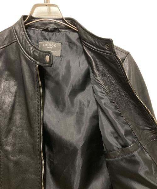 Liugoo Leathers（リューグーレザーズ）LIUGOO LEATHERS (リューグーレザーズ) ラムレザーシングルライダースジャケット ブラック サイズ:Lの古着・服飾アイテム