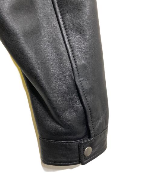 Liugoo Leathers（リューグーレザーズ）LIUGOO LEATHERS (リューグーレザーズ) ラムレザーシングルライダースジャケット ブラック サイズ:Lの古着・服飾アイテム