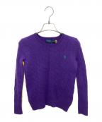 POLO RALPH LAURENポロ・ラルフローレン）の古着「カシミヤ混ポニー刺繍ニット」｜パープル