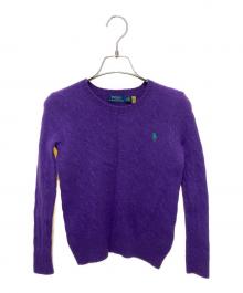 POLO RALPH LAUREN（ポロ・ラルフローレン）の古着「カシミヤ混ポニー刺繍ニット」｜パープル