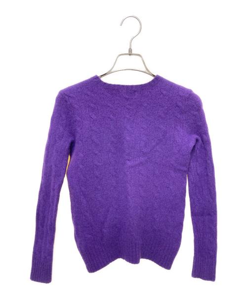 POLO RALPH LAUREN（ポロ・ラルフローレン）POLO RALPH LAUREN (ポロ・ラルフローレン) カシミヤ混ポニー刺繍ニット パープル サイズ:XSの古着・服飾アイテム