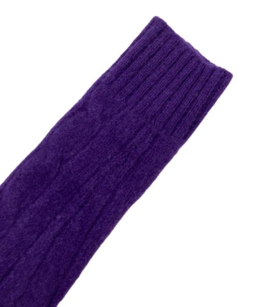 POLO RALPH LAUREN（ポロ・ラルフローレン）POLO RALPH LAUREN (ポロ・ラルフローレン) カシミヤ混ポニー刺繍ニット パープル サイズ:XSの古着・服飾アイテム