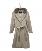 green label relaxingグリーンレーベルリラクシング）の古着「D ファーエリツキ ベルトコート」｜アイボリー