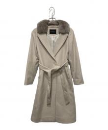 green label relaxing（グリーンレーベルリラクシング）の古着「D ファーエリツキ ベルトコート」｜アイボリー