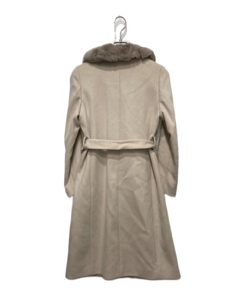 green label relaxing（グリーンレーベルリラクシング）green label relaxing (グリーンレーベルリラクシング) D ファーエリツキ ベルトコート アイボリー サイズ:36の古着・服飾アイテム