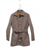 MACKINTOSH PHILOSOPHYマッキントッシュ フィロソフィー）の古着「ライナー付きチェック柄ステンカラーコー」｜ブラック×レッド