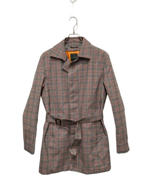 MACKINTOSH PHILOSOPHY（マッキントッシュ フィロソフィー）MACKINTOSH PHILOSOPHY (マッキントッシュ フィロソフィー) ライナー付きチェック柄ステンカラーコー ブラック×レッド サイズ:40の古着・服飾アイテム