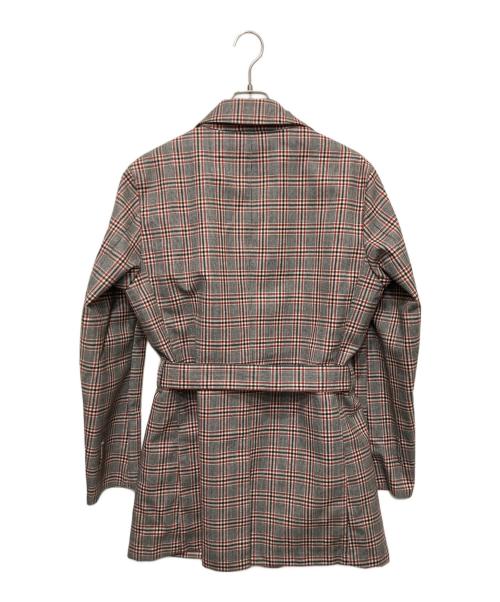 MACKINTOSH PHILOSOPHY（マッキントッシュ フィロソフィー）MACKINTOSH PHILOSOPHY (マッキントッシュ フィロソフィー) ライナー付きチェック柄ステンカラーコー ブラック×レッド サイズ:40の古着・服飾アイテム