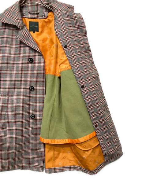 MACKINTOSH PHILOSOPHY（マッキントッシュ フィロソフィー）MACKINTOSH PHILOSOPHY (マッキントッシュ フィロソフィー) ライナー付きチェック柄ステンカラーコー ブラック×レッド サイズ:40の古着・服飾アイテム