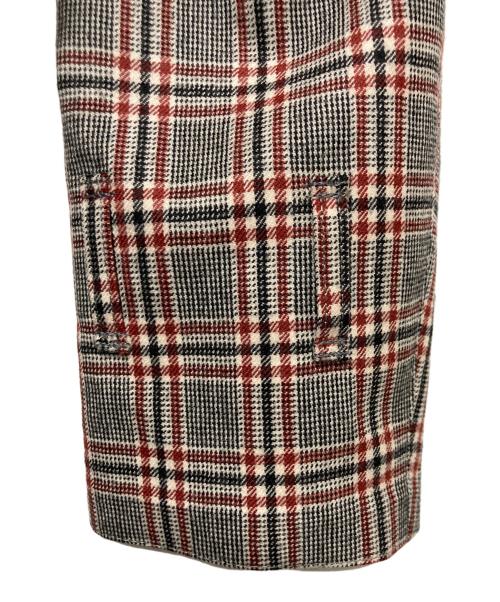 MACKINTOSH PHILOSOPHY（マッキントッシュ フィロソフィー）MACKINTOSH PHILOSOPHY (マッキントッシュ フィロソフィー) ライナー付きチェック柄ステンカラーコー ブラック×レッド サイズ:40の古着・服飾アイテム