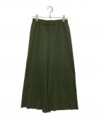 me ISSEY MIYAKEミーイッセイ ミヤケ）の古着「プリーツワイドパンツ」｜グリーン