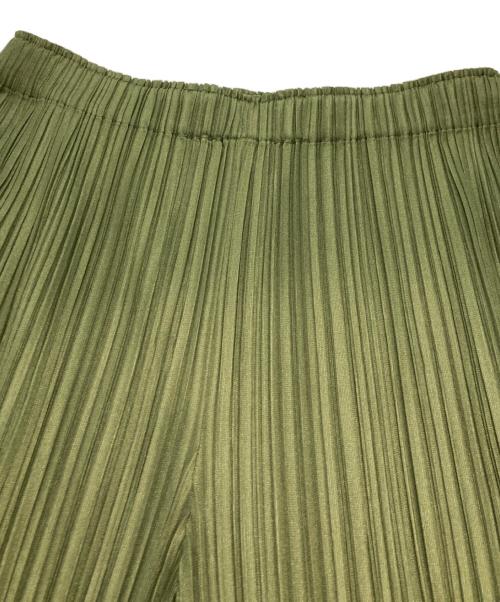 PLEATS PLEASE（プリーツプリーズ）PLEATS PLEASE (プリーツプリーズ) バックレイヤードスリット プリーツパンツ グリーン サイズ:3の古着・服飾アイテム