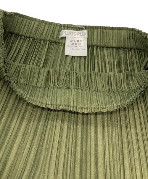 PLEATS PLEASE（プリーツプリーズ）PLEATS PLEASE (プリーツプリーズ) バックレイヤードスリット プリーツパンツ グリーン サイズ:3の古着・服飾アイテム