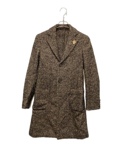 LARDINI（ラルディーニ）LARDINI (ラルディーニ) ウールチェスターコート ブラウン サイズ:42の古着・服飾アイテム
