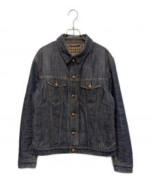 JACOB COHEN（ヤコブコーエン）の古着「裏チェックデニムジャケット」｜インディゴ