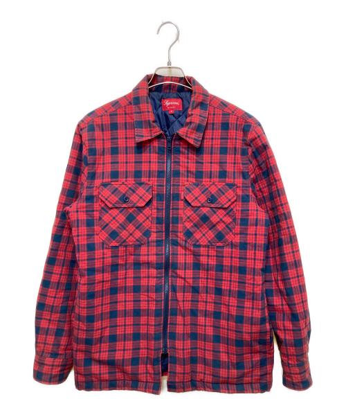 SUPREME（シュプリーム）SUPREME (シュプリーム) キルテッドジップフランネルシャツ レッド サイズ:Mの古着・服飾アイテム