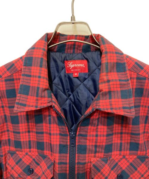 SUPREME（シュプリーム）SUPREME (シュプリーム) キルテッドジップフランネルシャツ レッド サイズ:Mの古着・服飾アイテム