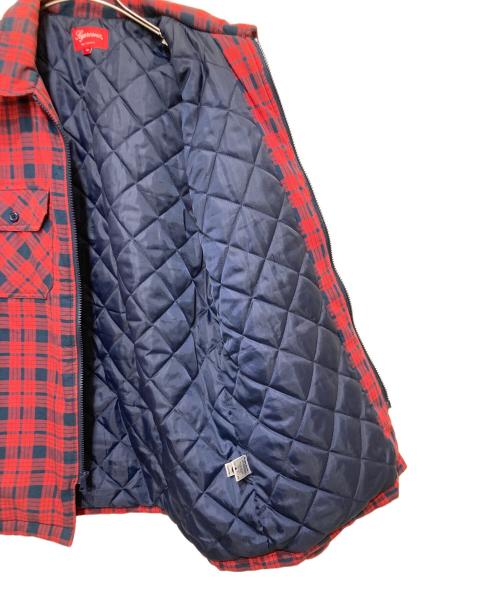 SUPREME（シュプリーム）SUPREME (シュプリーム) キルテッドジップフランネルシャツ レッド サイズ:Mの古着・服飾アイテム