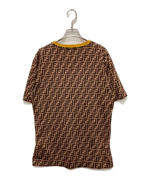FENDI（フェンディ）FENDI (フェンディ) ズッカ総柄クルーネックTシャツ ブラウン サイズ:Ｍの古着・服飾アイテム