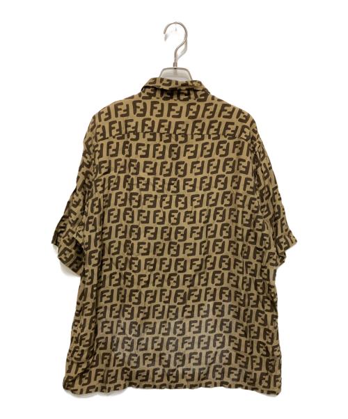 FENDI（フェンディ）FENDI (フェンディ) ズッカFFロゴ総柄 S/Sシャツ ブラウン サイズ:42の古着・服飾アイテム