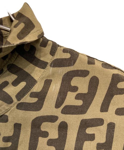 FENDI（フェンディ）FENDI (フェンディ) ズッカFFロゴ総柄 S/Sシャツ ブラウン サイズ:42の古着・服飾アイテム