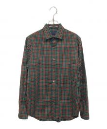 TOMORROW LAND（トゥモローランド）の古着「コットンウールボイル セミワイドカラーシャツ」｜グリーン