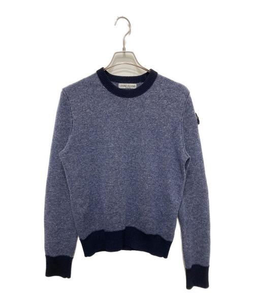STONE ISLAND（ストーンアイランド）STONE ISLAND (ストーンアイランド) パッチ付きセーター ブルー サイズ:Mの古着・服飾アイテム