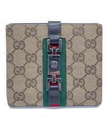 GUCCI（グッチ）の古着「ジャッキーWホック財布」｜ベージュ×ブラック