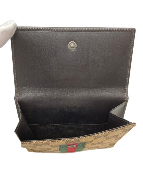 GUCCI（グッチ）GUCCI (グッチ) ジャッキーWホック財布 ベージュ×ブラックの古着・服飾アイテム