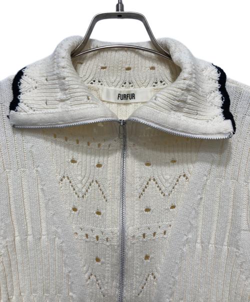 furfur（ファーファー）FURFUR (ファーファー) ハーフジップニットワンピース ホワイト サイズ:FREEの古着・服飾アイテム