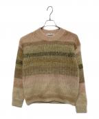 Acne studiosアクネ ストゥディオス）の古着「モヘアボーダーニット」｜ベージュ×イエロー